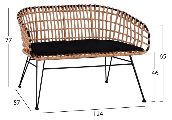 ΣΕΤ ΕΞΩΤ.ΧΩΡΟΥ 4ΤΜΧ ALLEGRA HM21051 ΣΥΝΘ.RATTAN ΜΠΕΖ-ΜΑΥΡΟ ΜΕΤΑΛΛΟ