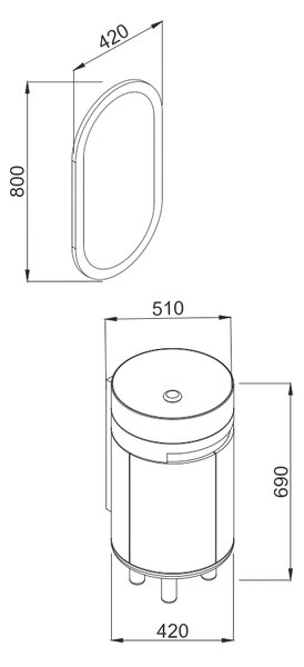 Πάγκος MASAL Λευκό MDF 18mm Λάκα 42 S3BMAS042WH 42x51x69cm