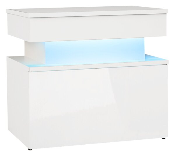 Κομοδίνο Glossa 1S με LED-Leuko Gualistero - 55.00Χ39.00Χ51.00cm