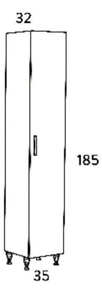 Στήλη SIENA Sonoma 35 3CSI035SN0 με ποδαράκια 35x32x185cm