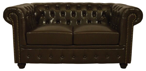 ΚΑΝΑΠΕΣ 2ΘΕΣΙΟΣ T.CHESTERFIELD HM3010.01 ΤΕΧΝΟΔΕΡΜΑ ΣΚΟΥΡΟ ΚΑΦΕ 155x90x73 εκ