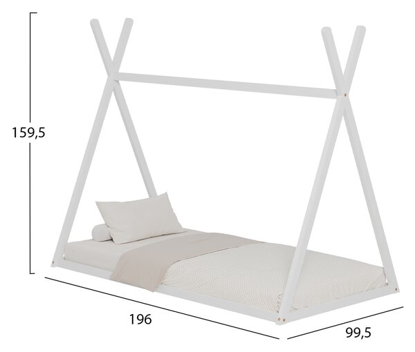 ΚΡΕΒΑΤΙ ΠΑΙΔΙΚΟ MUNK HM681.03 τ.MONTESSORI ΜΑΣΙΦ ΞΥΛΟ ΠΕΥΚΟΥ ΛΕΥΚΟ- 190x90εκ