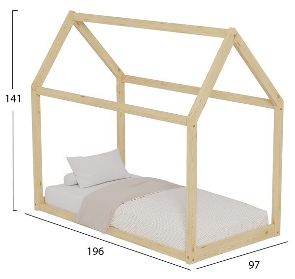 ΚΡΕΒΑΤΙ ΠΑΙΔΙΚΟ PEPE HM677.01 τ.MONTESSORI ΞΥΛΟ ΠΕΥΚΟ ΦΥΣΙΚΟ- 190x90εκ