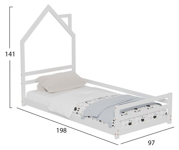 ΚΡΕΒΑΤΙ ΠΑΙΔΙΚΟ HOUSER HM676.03 τ.MONTESSORI ΞΥΛΟ ΠΕΥΚΟ ΛΕΥΚΟ- 190x90εκ