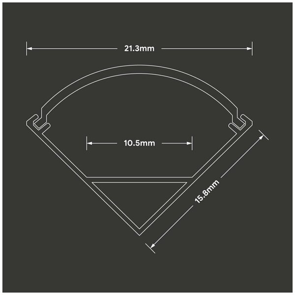 V-TAC Προφίλ Αλουμινίου Γωνιακό με Γαλακτερό Καπάκι 2m για ταινία LED 3353