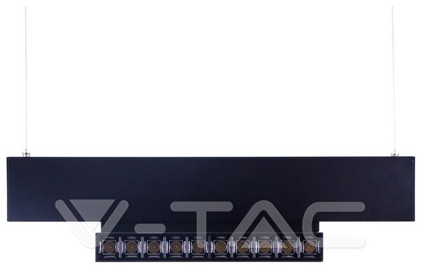 Φωτιστικό Μαγνητικό Ράγας V-TAC LED Track Light με 10LED 10x2W 30° 24V Μαύρο Φως Ημέρας 4000Κ 7965