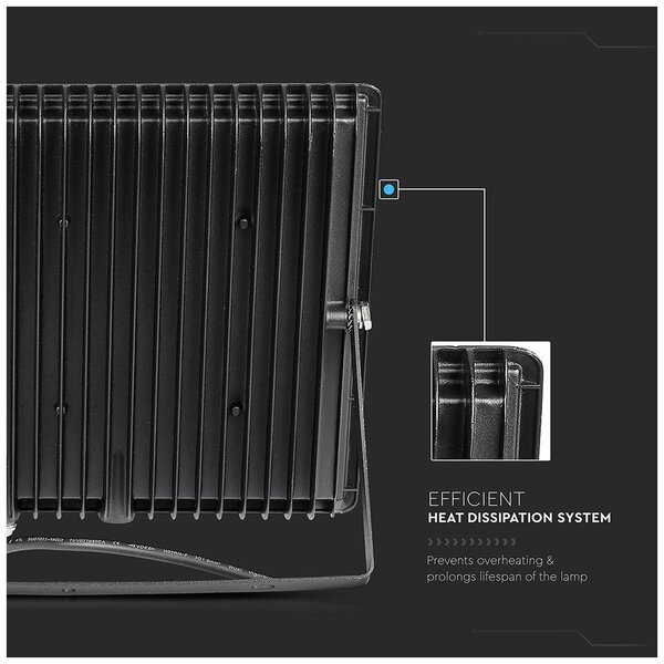 V-TAC LED Προβολέας E-Series SMD 100W Μαύρος θερμό Λευκό 5964
