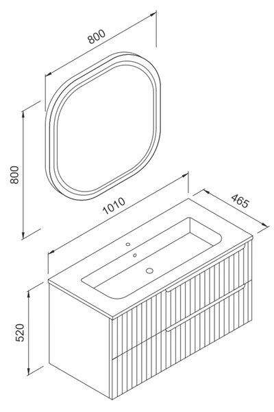 Πάγκος ENZA Λευκό MDF 18mm Λάκα 100 3SENZ100WHM 101x46.5x52cm