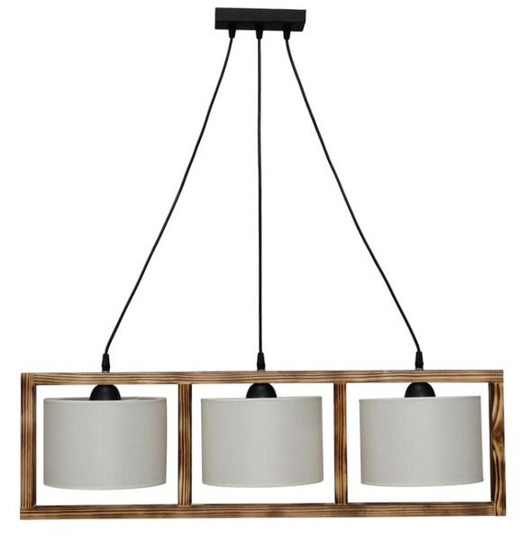 Φωτιστικό Οροφής Τρίφωτο Heronia HKF-01 14-0228 Wood/White