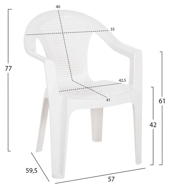 ΠΟΛΥΘΡΟΝΑ ΠΟΛΥΠΡΟΠΥΛΕΝΙΟΥ TUVANA HM6145.13 ΛΕΥΚΗ 57x59,5x77Υ εκ