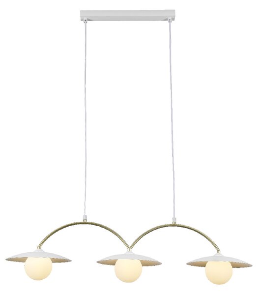 Φωτιστικό Οροφής Τρίφωτο Aca Fleria HM235P3 White/Gold