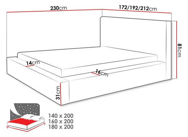 Επενδυμένο κρεβάτι Plexi-Mpez-180 x 200 - 212.00Χ230.00Χ81.00cm