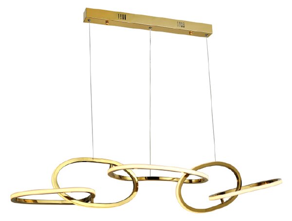 Φωτιστικό Οροφής Πολύφωτο LED 3 CCT Aca Ring HM88LEDP5GDCCT Gold/White
