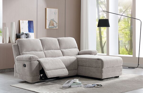 RELAX ΚΑΝΑΠΕΣ RECLINER ΓΩΝΙΑ ΔΕΞΙΑ BEIGE 212x156xH96cm