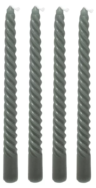 Κεριά Για Κηροπήγιο 25εκ. (Σετ 4τμχ) A-S Hugo Twist Green 207036H