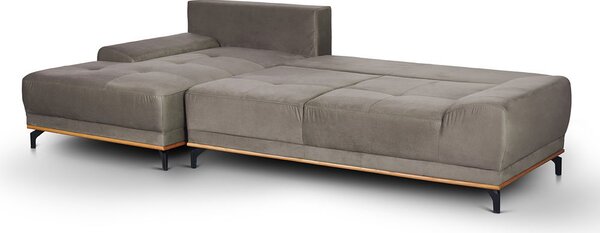 NATURA ΚΑΝΑΠΕΣ ΚΡΕΒΑΤΙ ΓΩΝΙΑ ΑΡΙΣΤΕΡΗ TAUPE 283x164xH90cm