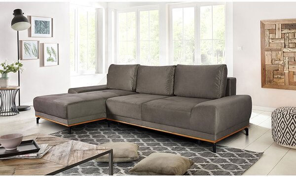 NATURA ΚΑΝΑΠΕΣ ΚΡΕΒΑΤΙ ΓΩΝΙΑ ΑΡΙΣΤΕΡΗ TAUPE 283x164xH90cm