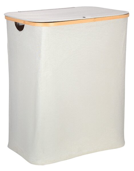 Καλάθι Απλύτων 2 Θέσεων (56x37x68) Estia Bamboo Essentials Γκρι 02-26974