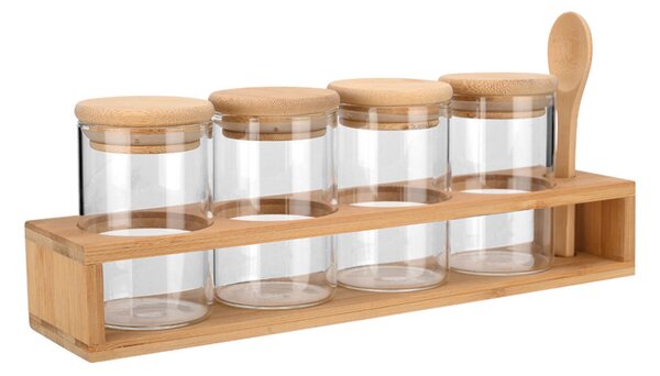 Βαζάκια Μπαχαρικών (Σετ 5τμχ) Σε Σταντ Estia Bamboo Essentials 01-28206
