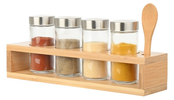Βαζάκια Μπαχαρικών (Σετ 5τμχ) Σε Σταντ Estia Bamboo Essentials 01-28763