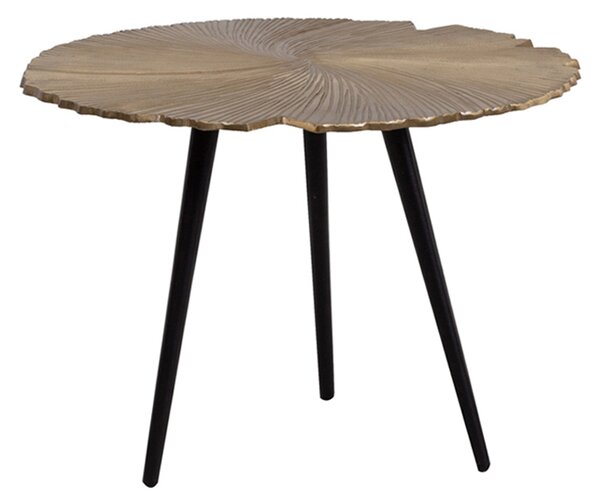 LEAF 50 SIDE TABLE ΧΡΥΣΟ ΜΑΤ ΜΑΥΡΟ 50x50xH36cm