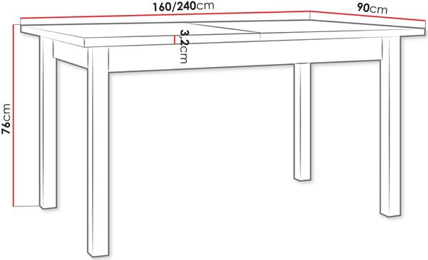 Επεκτεινόμενο τραπέζι Modern II XL-Karudi - 160.00Χ90.00Χ76.00cm