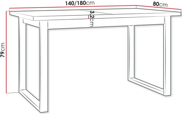 Επεκτεινόμενο τραπέζι Ikonic III-Sonoma - 140.00Χ80.00Χ79.00cm