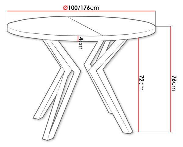 Επεκτεινόμενο τραπέζι Randi 100-Leuko - 100.00Χ100.00Χ76.00cm