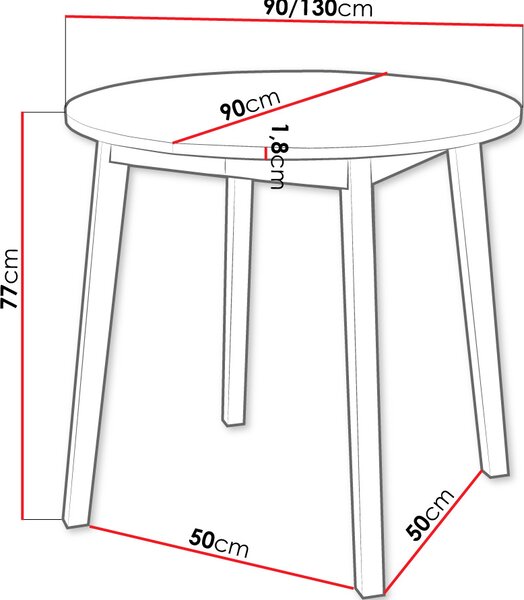 Επεκτεινόμενο τραπέζι Dione S-Fusiko - 90.00Χ90.00Χ77.00cm