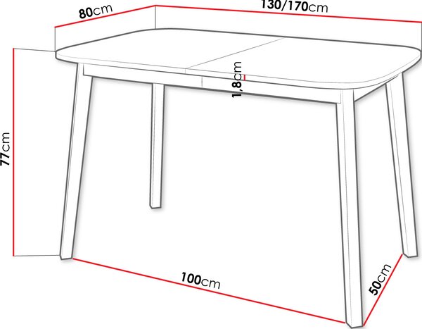 Επεκτεινόμενο τραπέζι Deimos S-Marmaro-Gkri - 130.00Χ80.00Χ77.00cm