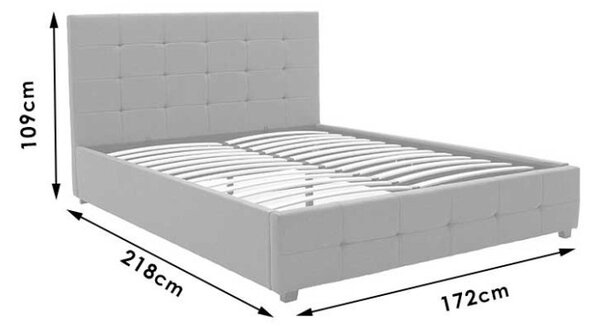 Κρεβάτι διπλό με αποθηκευτικό χώρο 160x200 cm Roi 145 Λευκό ματ