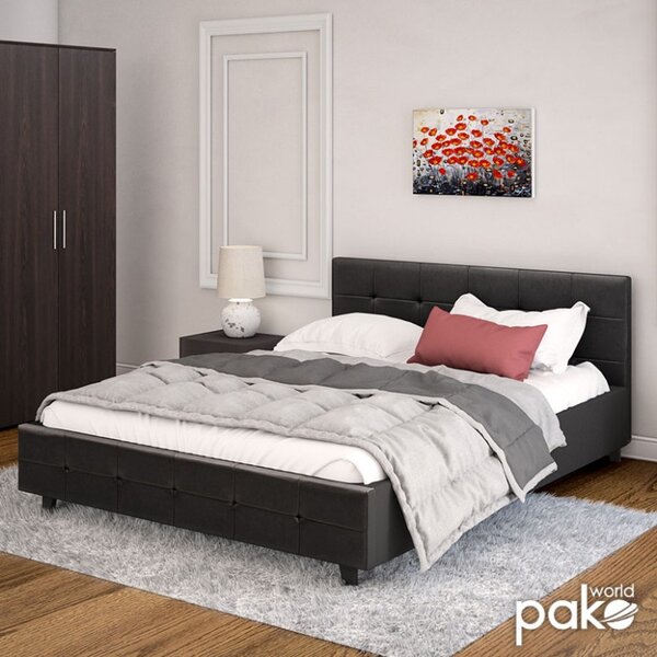 Κρεβάτι διπλό με αποθηκευτικό χώρο 160x200 cm Roi 146 Μαύρο Ματ