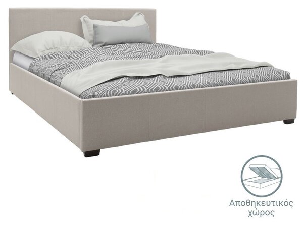 Κρεβάτι διπλό με αποθηκευτικό χώρο 160x200 cm Norse 9905 Μπεζ