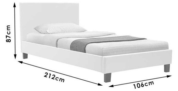 Κρεβάτι μονό 100x200 cm Nevil 141 Λευκό ματ
