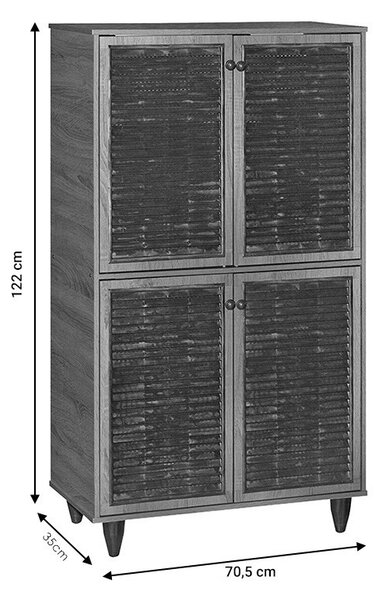 Παπουτσοθήκη Ronan σε χρώμα Καρυδί 70.5x35x122cm