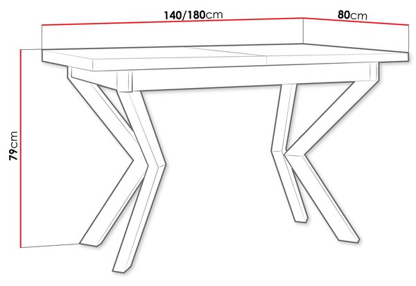 Επεκτεινόμενο τραπέζι Ikonic II-Leuko-Mauro - 140.00Χ80.00Χ79.00cm