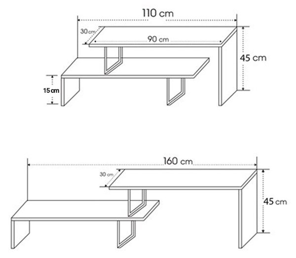 Έπιπλο TV Lillant Pako World Γκρι 160x30x45 cm
