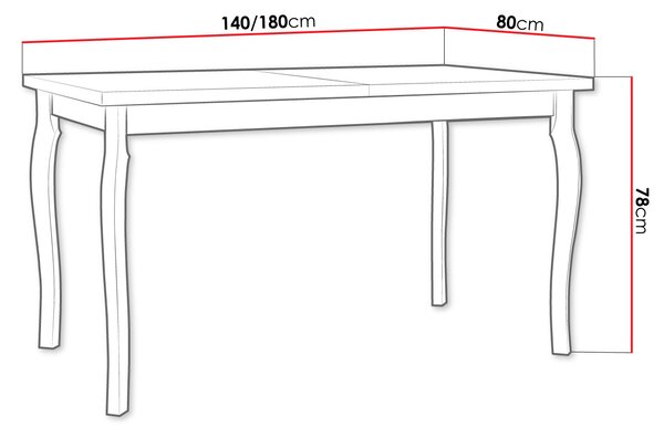 Επεκτεινόμενο τραπέζι Albe-Sonoma - Mauro - 140.00Χ80.00Χ78.00cm