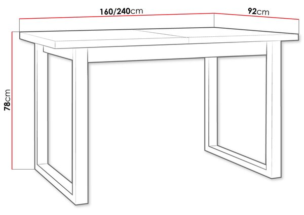 Επεκτεινόμενο τραπέζι Ikonic I-Leuko-Mauro - 160.00Χ92.00Χ78.00cm