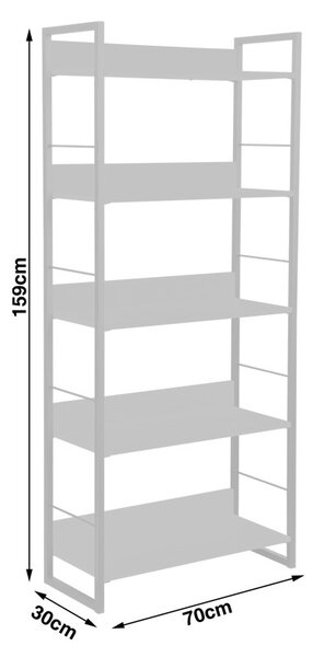 Βιβλιοθήκη Dorfie, Φυσικό, 70x30x159 cm