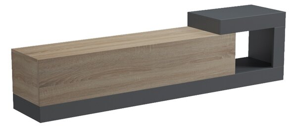 Κρεμαστό Έπιπλο TV, Flato, Ανθρακί, 150x29.5x38.5 cm