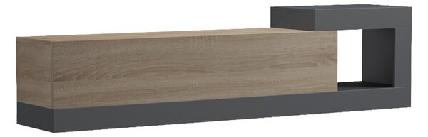 Κρεμαστό Έπιπλο TV, Flato, Ανθρακί, 150x29.5x38.5 cm