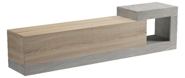 Κρεμαστό Έπιπλο TV, Flato, Γκρι, 150x29.5x38.5 cm