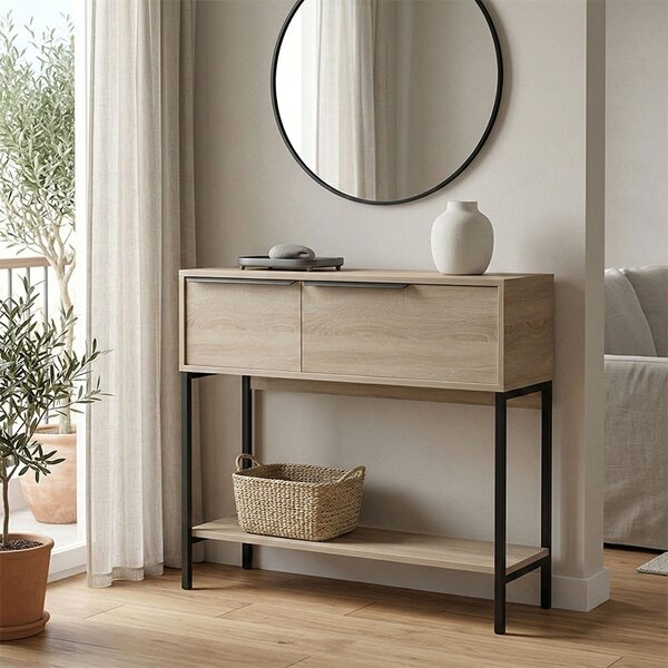 Κονσόλα Nordic, Μαύρη, 29.5x90x76 cm