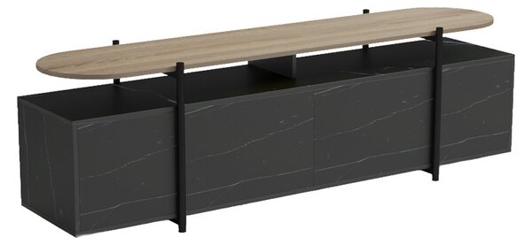Έπιπλο τηλεόρασης Medousa, Μαύρο, 35.5x160x50 cm