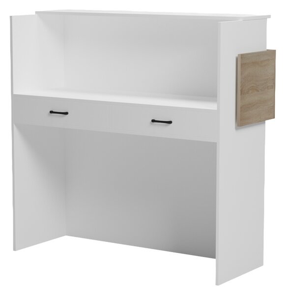 Γραφείο υποδοχής Optima, Λευκό, 40x110x110 cm
