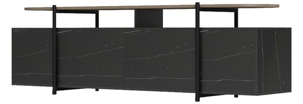 Έπιπλο τηλεόρασης Medousa, Μαύρο, 35.5x160x50 cm