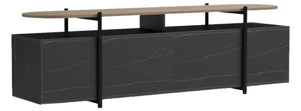Έπιπλο τηλεόρασης Medousa, Μαύρο, 35.5x160x50 cm