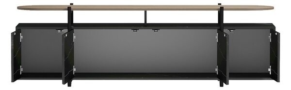 Έπιπλο τηλεόρασης Medousa, Μαύρο, 35.5x160x50 cm