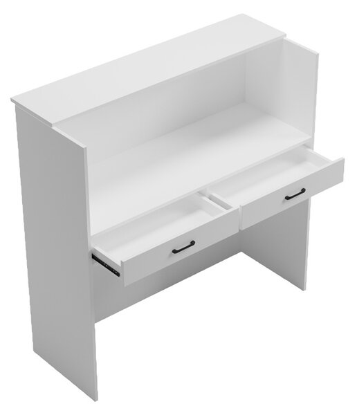 Γραφείο υποδοχής Optima, Λευκό, 40x110x110 cm